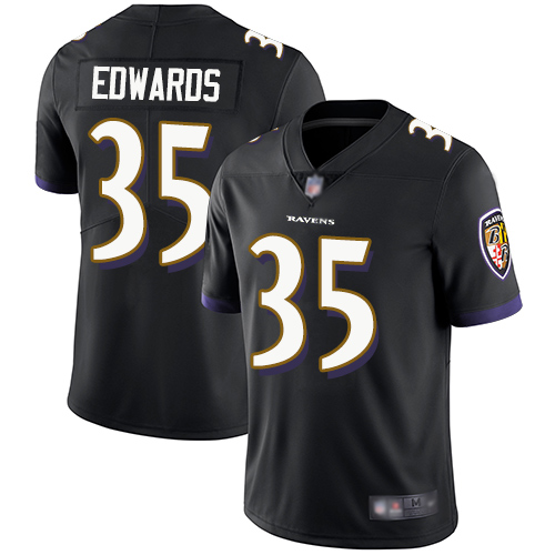 Baltimore Ravens Limited Black Men Gus Edwards Alternate Jersey NFL Football 35 Vapor Untouchable